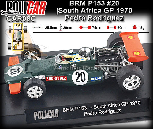 POLICAR CAR08C - BRM P153 - South Africa GP 1970 #20