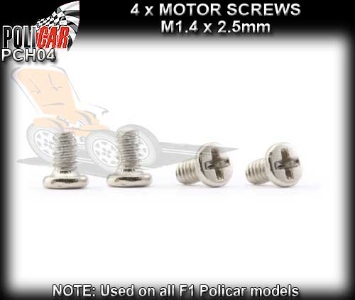 POLICAR SCREWS PCH04 - 4 x Motor Mount Screws M1.4 x 2.5mm