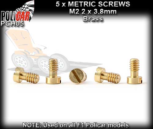 POLICAR SCREWS PCH05 - 5 x Metric Screws M2.2 x 3.8 mm