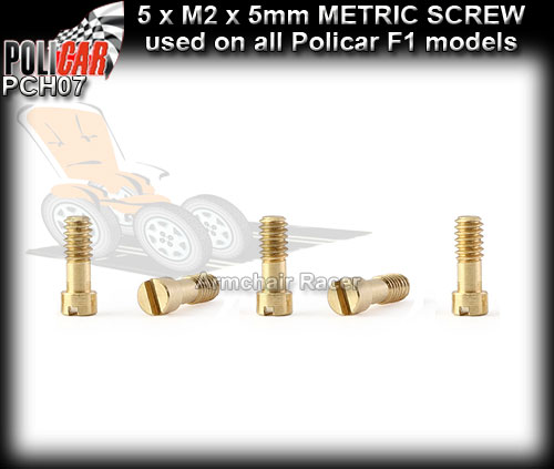 POLICAR SCREWS PCH07 - 5 x Metric Screws M2 x 5 mm