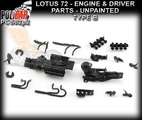 POLICAR BODY PARTS PCS02P2 - Lotus 72 Engine & Drive"B"unpainted