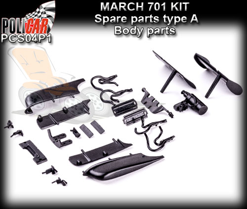 POLICAR BODY PARTS PCS04P1 - March 701 Body Parts "A" unpainted