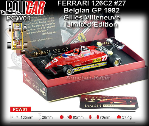 POLICAR PCW01 - Ferrari 126C2 - Zolder GP Qualifying 1982 #27