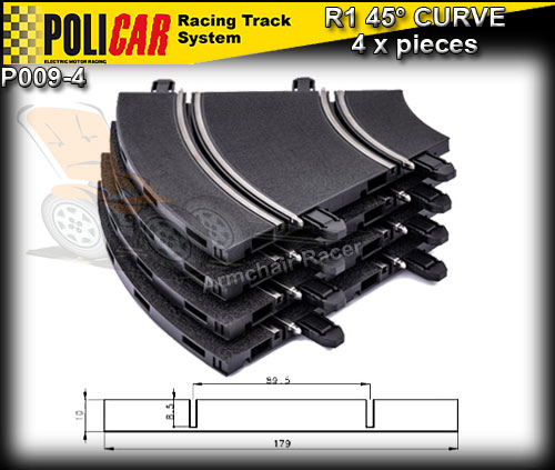 POLICAR TRACK P009-4 - 4 x R1 45 degree Curves