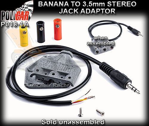 POLICAR TRACK P018-1A - Banana to 3.5mm stereo jack adapter