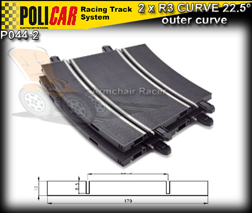 POLICAR TRACK P044-2 - 2 x R3 22.5 degree Curves