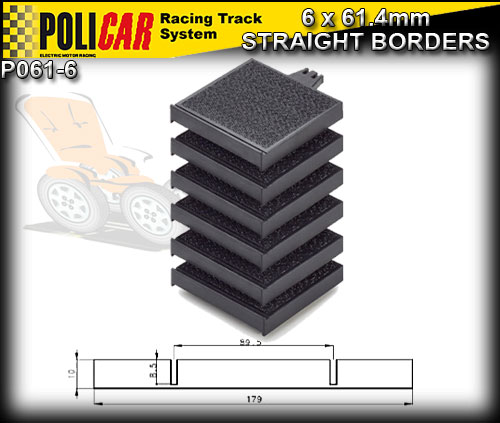 POLICAR TRACK P061-6 - 6 x Borders for 61.4mm Short Straight