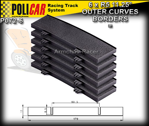POLICAR TRACK P072-6 - 6 x R5 Outer Curve Borders