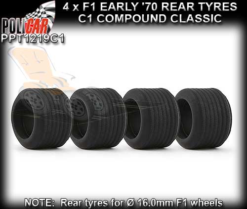 POLICAR TYRES PPT1219C1 - 4 x F1 Classic Tyres C1 Compound