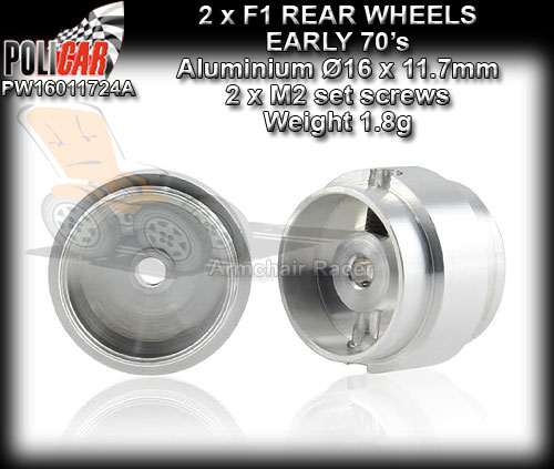 POLICAR WHEELS PW16011724A - early F1 Aluminum 16 x 11.7mm