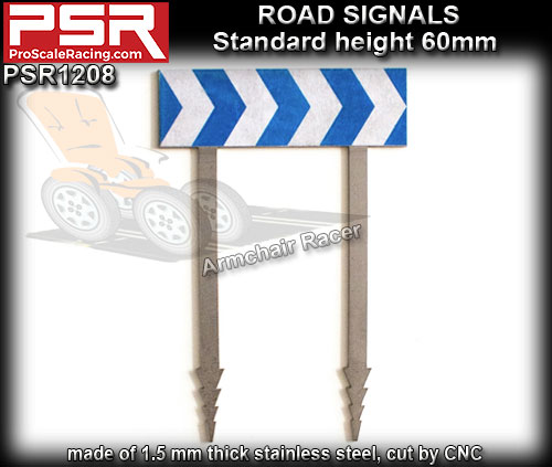 PRO SCALE RACING SCENERY PSR1208 - Road Sign - Curve 1