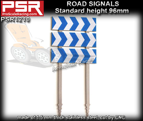 PRO SCALE RACING SCENERY PSR1210 - Road Sign - Curve 3