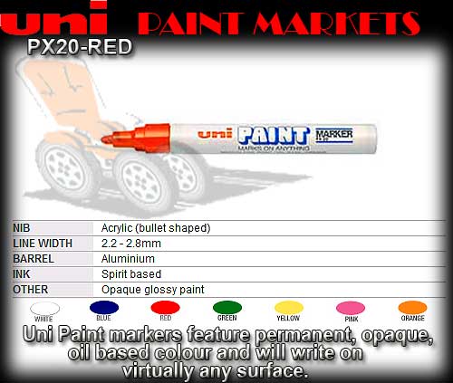 PAINT PEN PX20 RED - Medium Oil Paint Marker