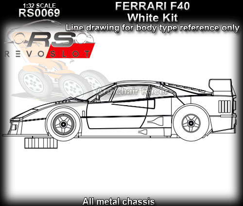 REVO SLOT RS0069 - Ferrari F40 - white kit - requires assembly