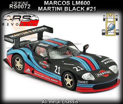 REVO SLOT RS0072 - Marcos LM600 - Martini black #21