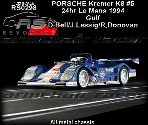 REVO SLOT RS0298 - Porsche Kremer K8 - 24hr Le Mans 1994 Gulf #5