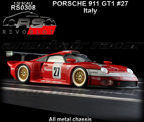 REVO SLOT RS0308 - Porsche 911 GT1 - Italy #27