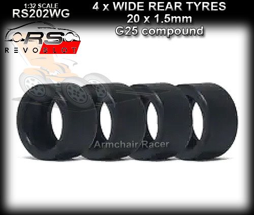 REVO SLOT TYRES RS202WG - Wide rear tyres - G25 compound