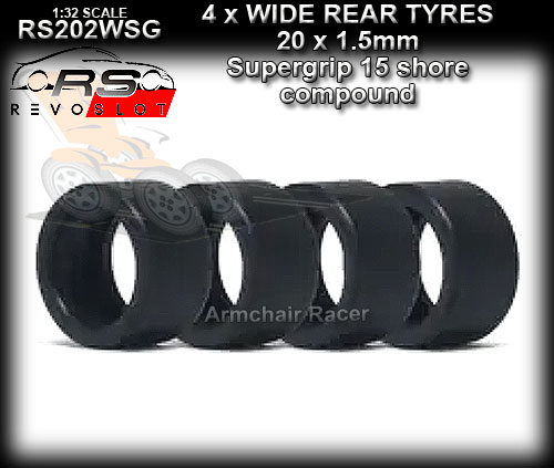 REVO SLOT TYRES RS202WSG - Wide rear tyres - Supergrip compound