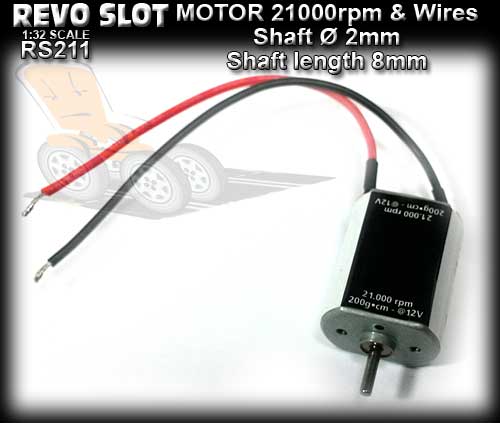 REVO SLOT MOTOR RS211 - 21,000 rpm with motor wires