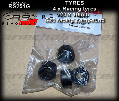 REVO SLOT TYRES RS251G - GTU-ISM rear tyres Racing G25 Compound