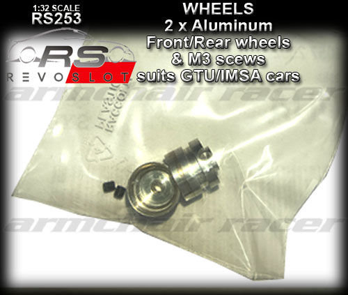 REVO SLOT WHEELS RS253 - 2 x Aluminum rear wheels for GTU/IMSA