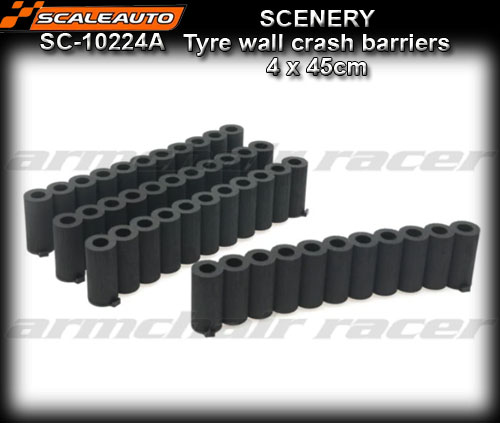 SCALEAUTO SCENERY SC-10224A - Tyre wall crash barriers 4 x 45cm