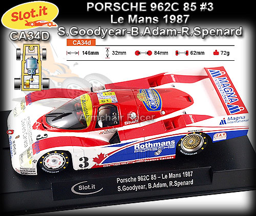 SLOT.IT CA34D - Porsche 962C 85 - 24hr Le Mans 1987 #3 Rothmans