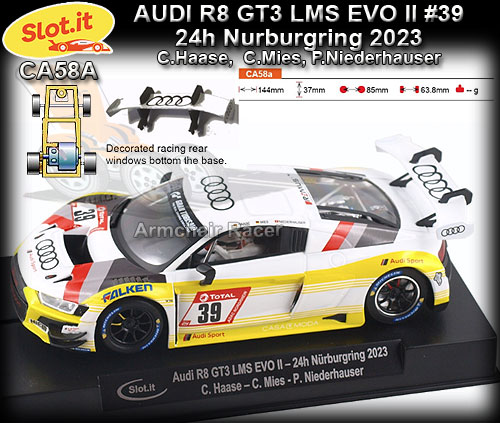 SLOT.IT CA58A - Audi R8 LMS EVO II - 24hr Nurburgring 2023 #39