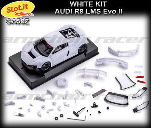 SLOT.IT CA58Z - Audi R8 LMS EVO II - white kit requires assembly