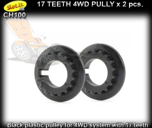 SLOT.IT 4WD PARTS CH100 - 2 x 17 tooth 4WD pulley