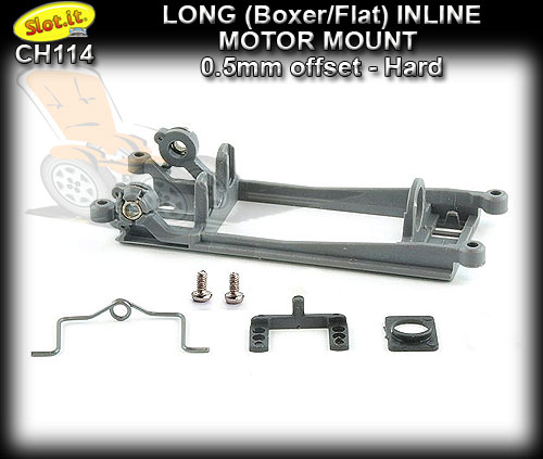 SLOT.IT MOTOR MOUNT CH114 - Long Inline - 0.5mm offset - Hard