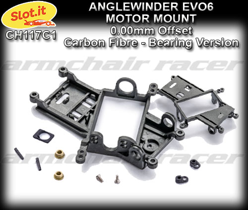 SLOT.IT MOTOR MOUNT CH117 - Anglewinder EVO 6 Motor Mount 0.00mm