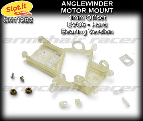 SLOT.IT MOTOR MOUNT CH119B2 - Anglewinder EVO6 Motor Mount 1.0mm