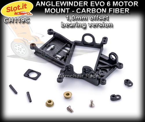 SLOT.IT MOTOR MOUNT CH119C - Anglewinder EVO6 Motor Mount 1.0mm