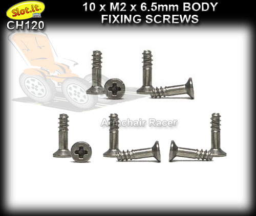 SLOT.IT SCREWS CH120 - M2 x 6.5mm body fixing screws x 10