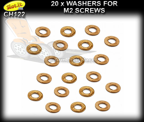 SLOT.IT SCREWS CH122 - brass washers for M2 screws x 20