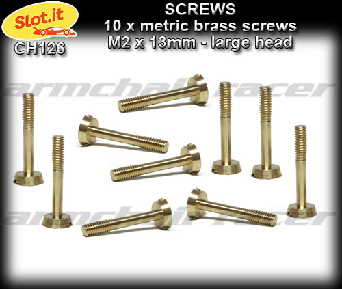 SLOT.IT SCREWS CH126 - Brass Screws M2 x 13mm Large Head