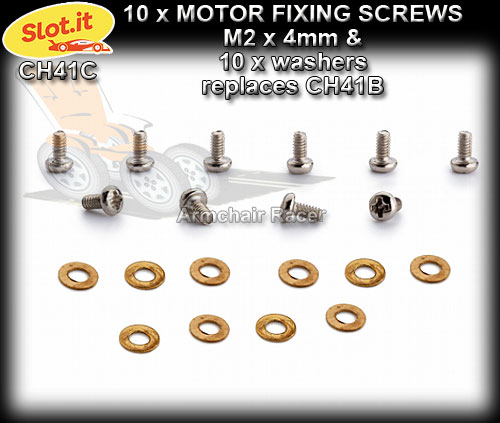 SLOT.IT SCREWS CH41C - M2 x 4mm Motor Fixing Screws x 10