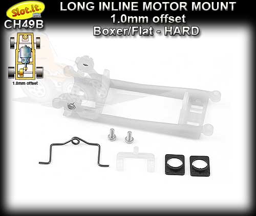 SLOT.IT MOTOR MOUNT CH49B - Long Inline offset 1.0mm Boxer/Flat