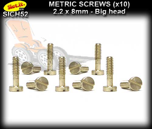 SLOT.IT SCREWS CH52 - Metric Brass Screws M2.2 x 8mm Big Head