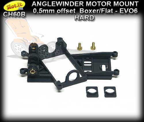 SLOT.IT MOTOR MOUNT CH60B - Anglewinder EVO6 0.5mm Offset HARD