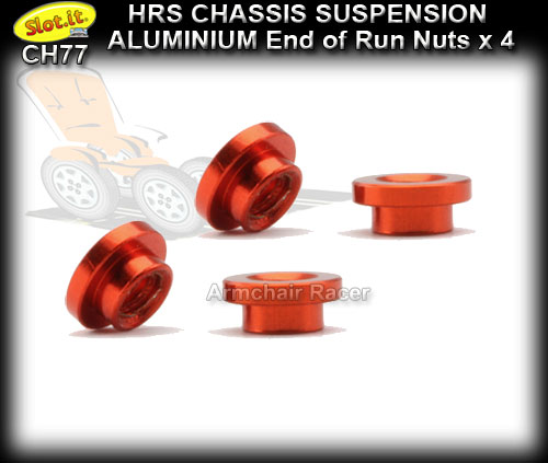 SLOT.IT NUTS CH77 - HRS Chassis Aluminium End of Run Nuts (x 4)