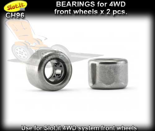 SLOT.IT 4WD PARTS CH96 - 2 x Bearings for 4WD front wheels