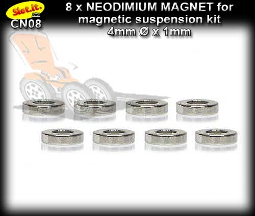 SLOT.IT MAGNET CN08 - Neodimium Magnet for CH09 (8 x) 4 x 1mm