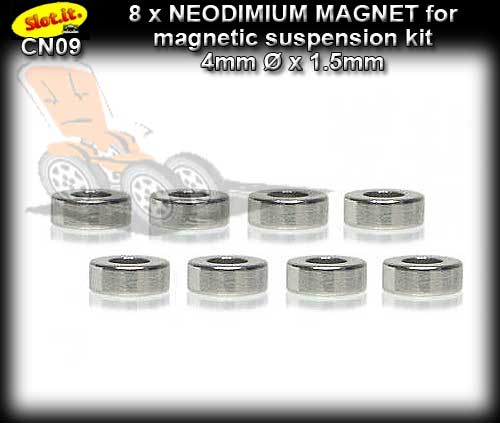 SLOT.IT MAGNET CN09 - Neodimium Magnet for CH09 (8 x) 4 x 1.5mm