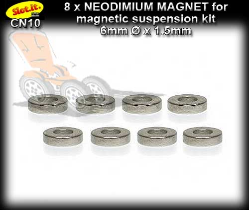 SLOT.IT MAGNET CN10 - Neodimium Magnet for CH09 (8 x) 6 x 1.5mm