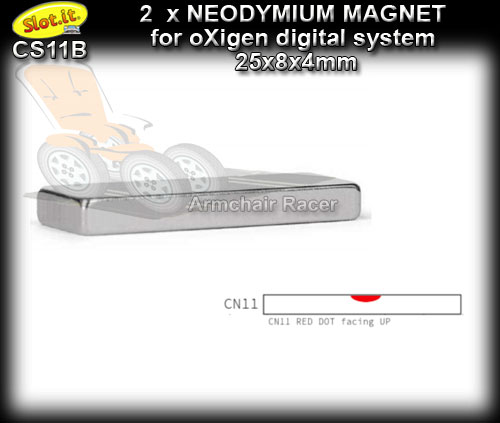 SLOT.IT MAGNET CN11B - 2 x Neodymium magnet 25x8x4mm