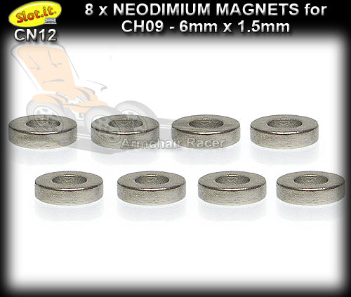 SLOT.IT MAGNET CN12 - Neodimium Magnet for CH09 (8 x) 6 x 1.5mm