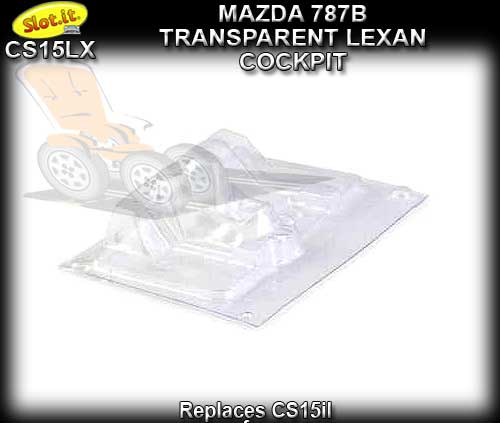 SLOT.IT BODY PART CS15LX - Mazda 787B Transparent Lexan Cockpit
